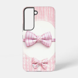 Funda Para Samsung Galaxy S22 Pink Plaid - Cute Bow Tie Phone Case