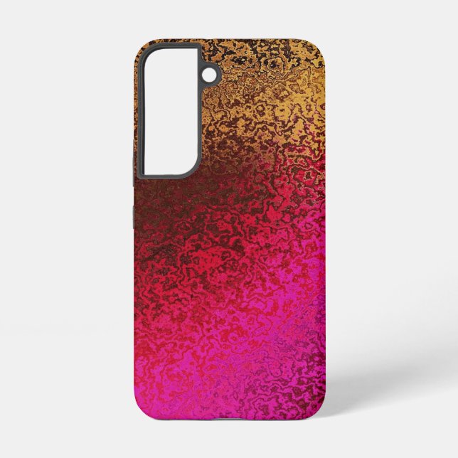 Funda Para Samsung Galaxy Pink Red And Gold Pattern (Reverso )