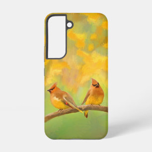 Funda Para Samsung Galaxy S22 Pintura de cedro Waxwing - Arte de perro original 