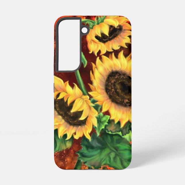 Funda Para Samsung Galaxy Pintura de girasoles (Reverso )