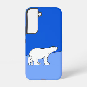 Funda Para Samsung Galaxy S22 Pintura de mamá y cría de oso polar - Arte de vida