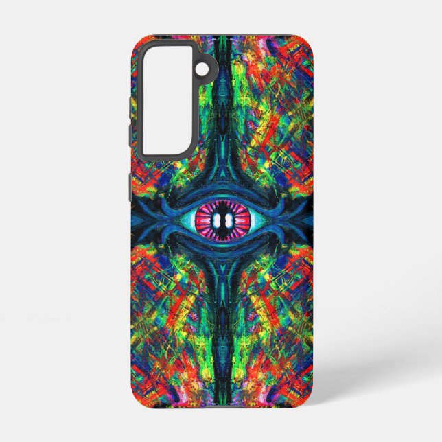 Funda Para Samsung Galaxy Pintura de ojos torcidos y trippy (Reverso )