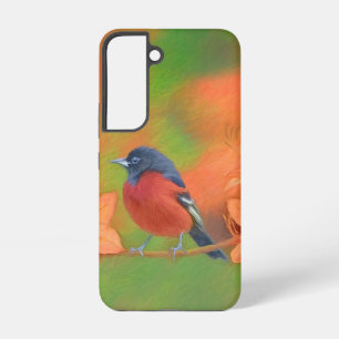 Funda Para Samsung Galaxy S22 Pintura de Pájaro Cantor Oriole de Huerta Arte de 