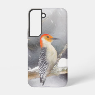 Funda Para Samsung Galaxy S22 Pintura de pájaro de madera roja