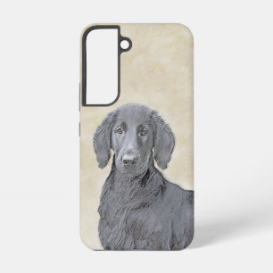 Funda Para Samsung Galaxy S22 Pintura de Retriever de Pelo Plano - Arte de Perro