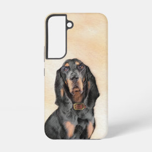 Funda Para Samsung Galaxy S22 Pintura de sabueso coonhound negro y fuego - Arte