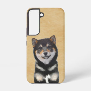 Funda Para Samsung Galaxy S22 Pintura de Shiba Inu (Negro y Canela) - Arte de Pe