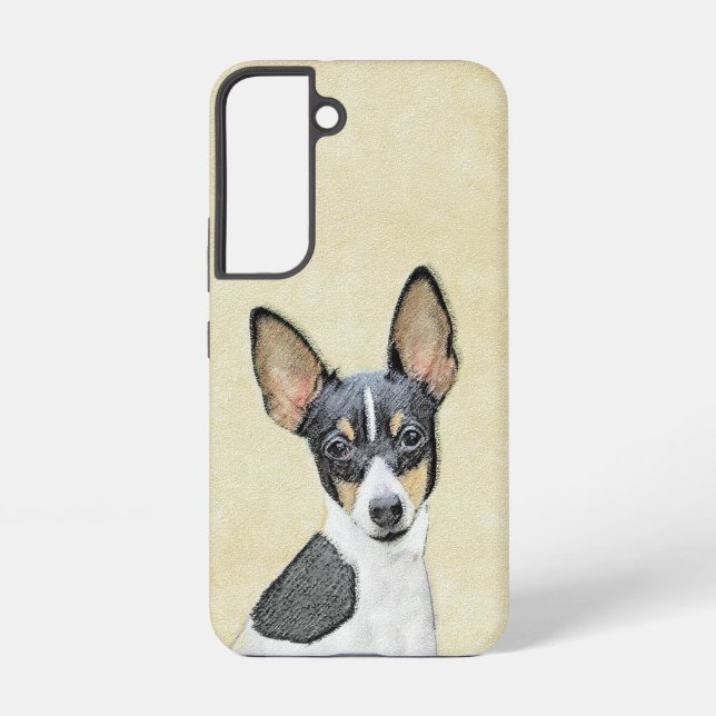 Funda Para Samsung Galaxy Pintura de Toy Fox Terrier - Arte de Perro Origina (Reverso )