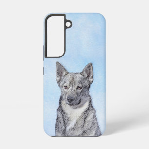 Funda Para Samsung Galaxy S22 Pintura de Vallhund Sueca - Arte Perro Original Cu