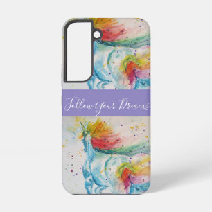 Funda Para Samsung Galaxy S22 Pintura en acuarela de unicornio Sueños 