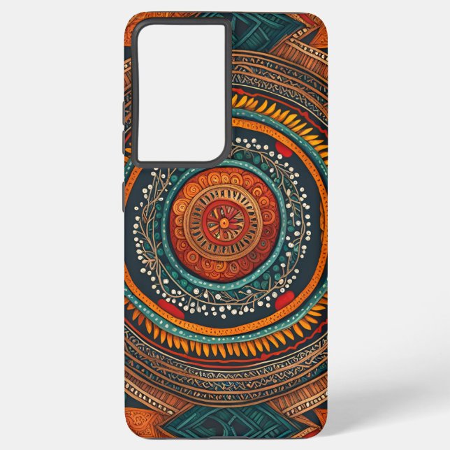 Funda Para Samsung Galaxy pintura estilo thai Patrón ininterrumpido étnico (Reverso )