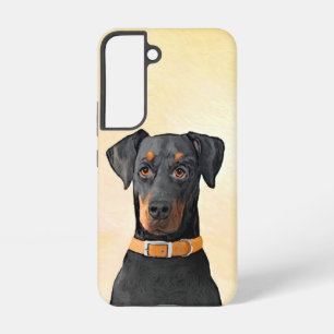 Funda Para Samsung Galaxy S22 Pintura original de Doberman Pinscher sin recorte