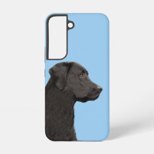 Funda Para Samsung Galaxy S22 Pintura Original de Labrador Retriever Negro Arte