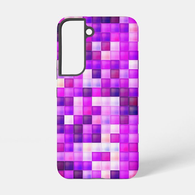 Funda Para Samsung Galaxy Pixels Pink Square Pattern (Reverso )