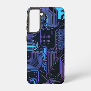 Funda Para Samsung Galaxy S21 Placa de circuito electrónico azul del nerd de sal