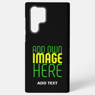 FUNDA PARA SAMSUNG GALAXY S22 ULTRA PLANTILLA DE TEXTO DE IMAGEN NEGRA SENCILLA EDITAB