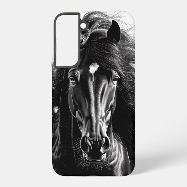 Funda Para Samsung Galaxy     Poder Primal 001 – caballo negro (Reverso )