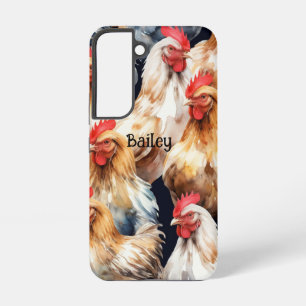 Funda Para Samsung Galaxy S22 Pollos Gallina Gallo Huevos Nombre Personalizado