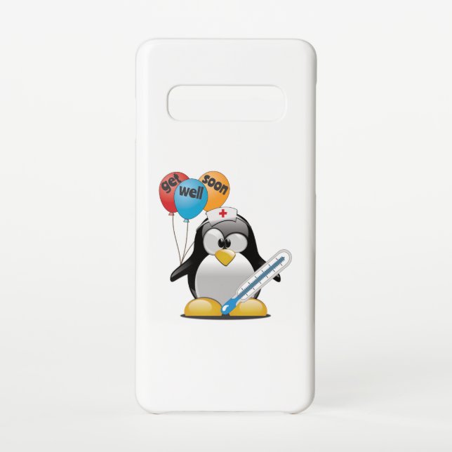 Funda Para Samsung Galaxy Ponte bien pronto. Enfermera de pingüino. (Reverso)