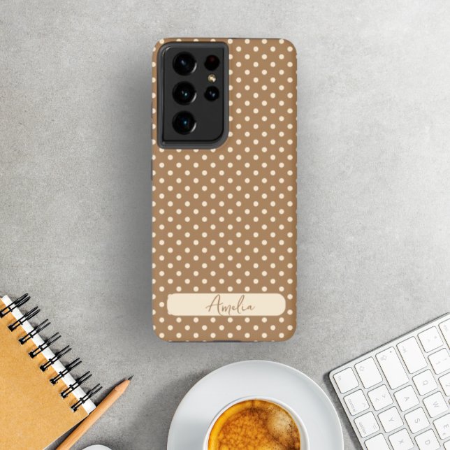 Funda Para Samsung Galaxy Pos de polka marrón y beige de la tortilla (Subido por el creador)