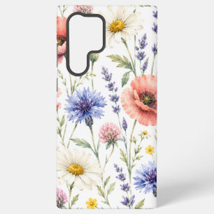 Funda Para Samsung Galaxy S22 Ultra Prado Floral de Flores Silvestres Acuarela
