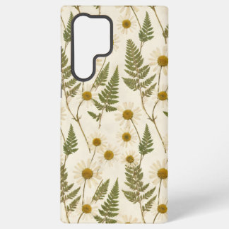 Funda Para Samsung Galaxy S22 Ultra Prensada Daisy & Fern Botanical Vintage Herbarium
