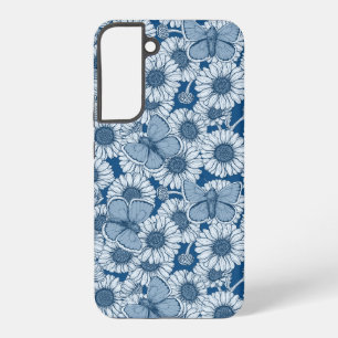 Funda Para Samsung Galaxy S22+ Primavera azul, flores silvestres, margaritas