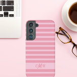 Funda Para Samsung Galaxy S22  Proteja su teléfono con estilo con este rubor de m<br><div class="desc">Proteja su teléfono con estilo con este estuche de teléfono celular de rayas rosas y ruidosas de moda, personalizado con su monograma! Las tiras suaves y elegantes le dan un toque moderno y femenino, mientras que el monograma personalizado lo hace único suyo. Diseñado tanto para la moda como para la...</div>