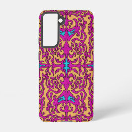 Funda Para Samsung Galaxy S21 Psicodelic Neon Pink Baroque FlouriPattern