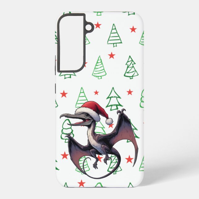 Funda Para Samsung Galaxy pterodáctilo de gorro de Santa de Navidad (Reverso )