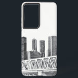 Funda Para Samsung Galaxy S21 Ultra Puente de metro<br><div class="desc">Dibujo a lápiz.О arte pintado a mano original.Artista de Zolotareva. Monocromo blanco negro Pencilart moderno de moda.</div>