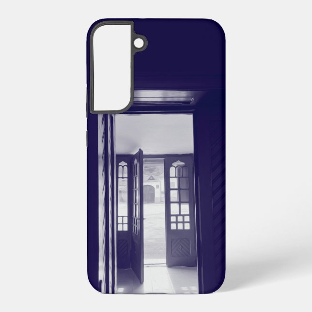 Funda Para Samsung Galaxy Puertas azules (Reverso )