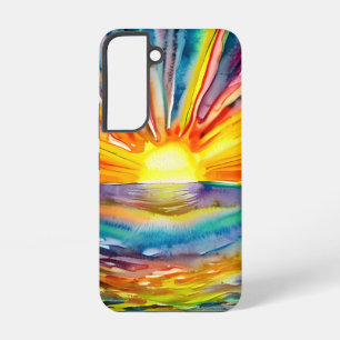 Funda Para Samsung Galaxy S22 Puesta de sol colorida y vibrante sobre el agua