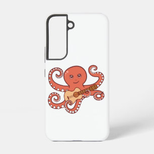 Funda Para Samsung Galaxy S22 Pulpo Adorable Tocando Guitarra Acústica Dibujo An