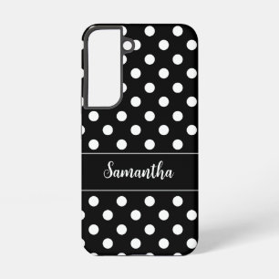 Funda Para Samsung Galaxy S22 Puntos negros y blancos elegantes personalizados