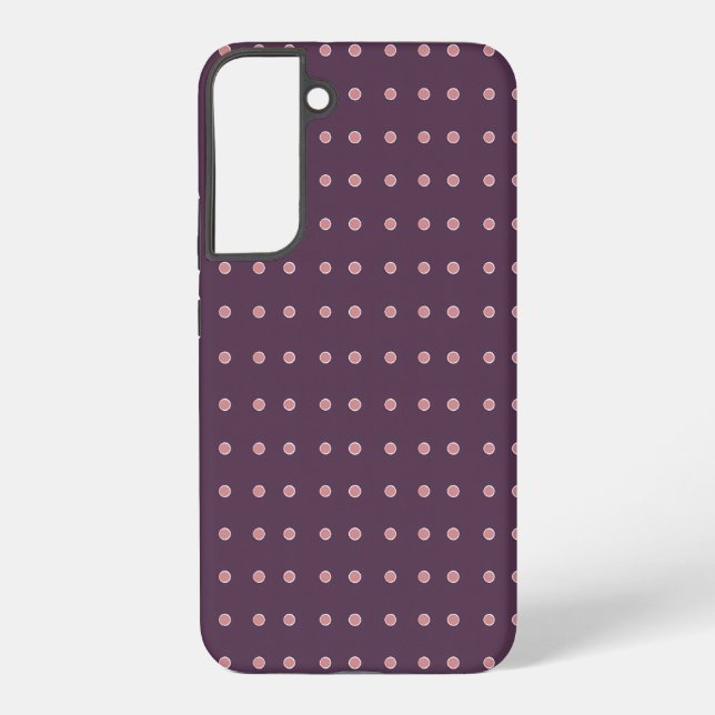 Funda Para Samsung Galaxy Purple and Pink Polka Dot Pattern (Reverso )