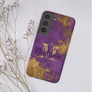 Funda Para Samsung Galaxy S22 Purple Gold Louisiana Estado Nombre inicial