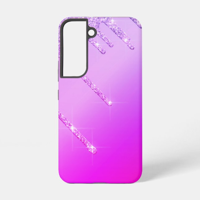 Funda Para Samsung Galaxy Púrpura Purpurina de neón rosado (Reverso )