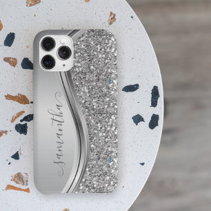 Funda Para Samsung Galaxy S22 Ultra Purpurina de imitación de chispas de plata