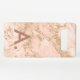 Funda Para Samsung Galaxy Purpurina de oro de mármol rosa Monograma Personal (Reverso horizontal)