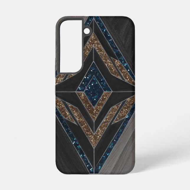 Funda Para Samsung Galaxy Purpurina geométrico Art Deco (Reverso )