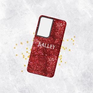 Funda Para Samsung Galaxy S21 Ultra Purpurina rojo