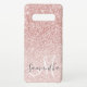 Funda Para Samsung Galaxy Purpurina rosa moderno marca nombre personalizado (Reverso)