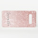 Funda Para Samsung Galaxy Purpurina rosa moderno marca nombre personalizado (Reverso horizontal)