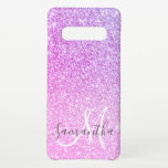 Funda Para Samsung Galaxy S10  Purpurina rosa moderno marca nombre personalizado<br><div class="desc">Purpurina rosa moderno marca nombre personalizado</div>
