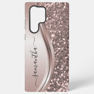 Funda Para Samsung Galaxy S22 Ultra Purpurina rosado Aspecto Nombre manuscrito
