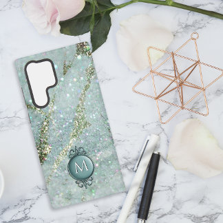 Funda Para Samsung Galaxy S22 Ultra Purpurina y esparkles oro y verde