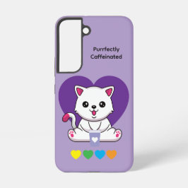 Funda Para Samsung Galaxy S22 Purrfectly Caffeinated Coffee Cat Case
