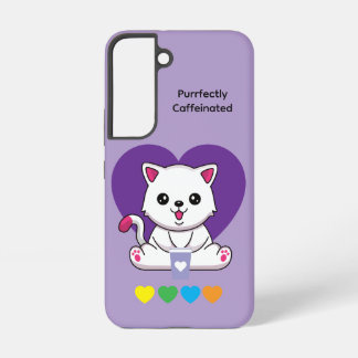 Funda Para Samsung Galaxy S22 Purrfectly Caffeinated Coffee Cat Case