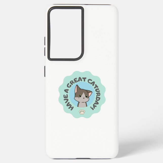 Funda Para Samsung Galaxy ¡Que tengas un buen sábado! Gato de manga personal (Reverso )